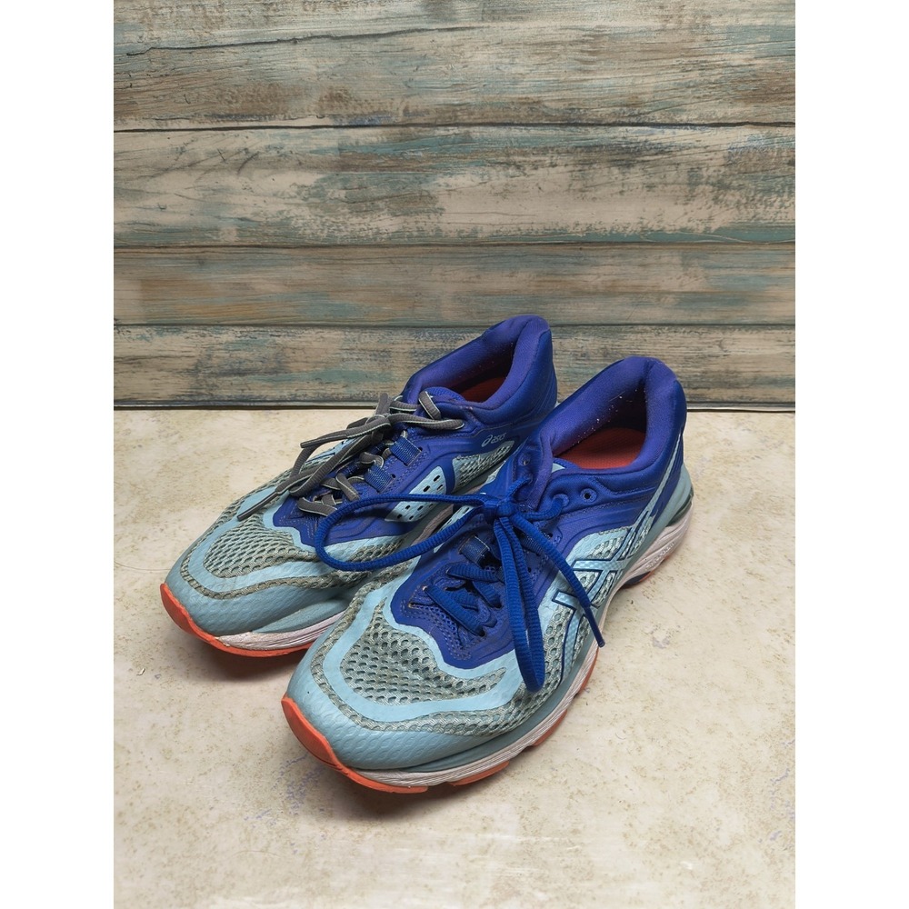 Asics GT-2000 6 Indigo Blue Orange Running Shoe Women's Size 8 Different Strings